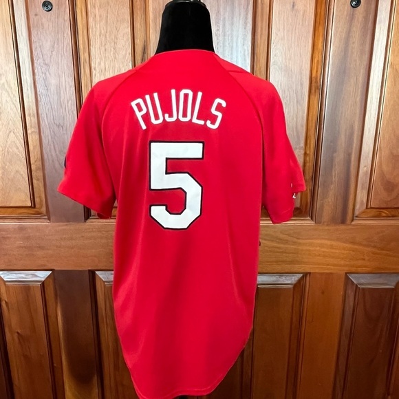 Majestic Authentic St. Louis Cardinals Albert Pujols #5 Red MLB Jersey Adult S - Picture 1 of 10